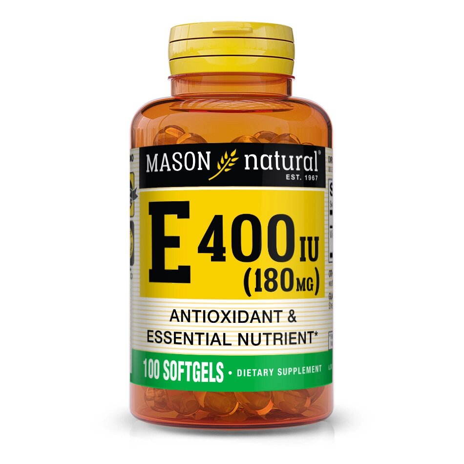 Вітаміни та мінерали Mason Natural Vitamin E 400 IU, 100 капсул від компанії Shock km ua - фото 1
