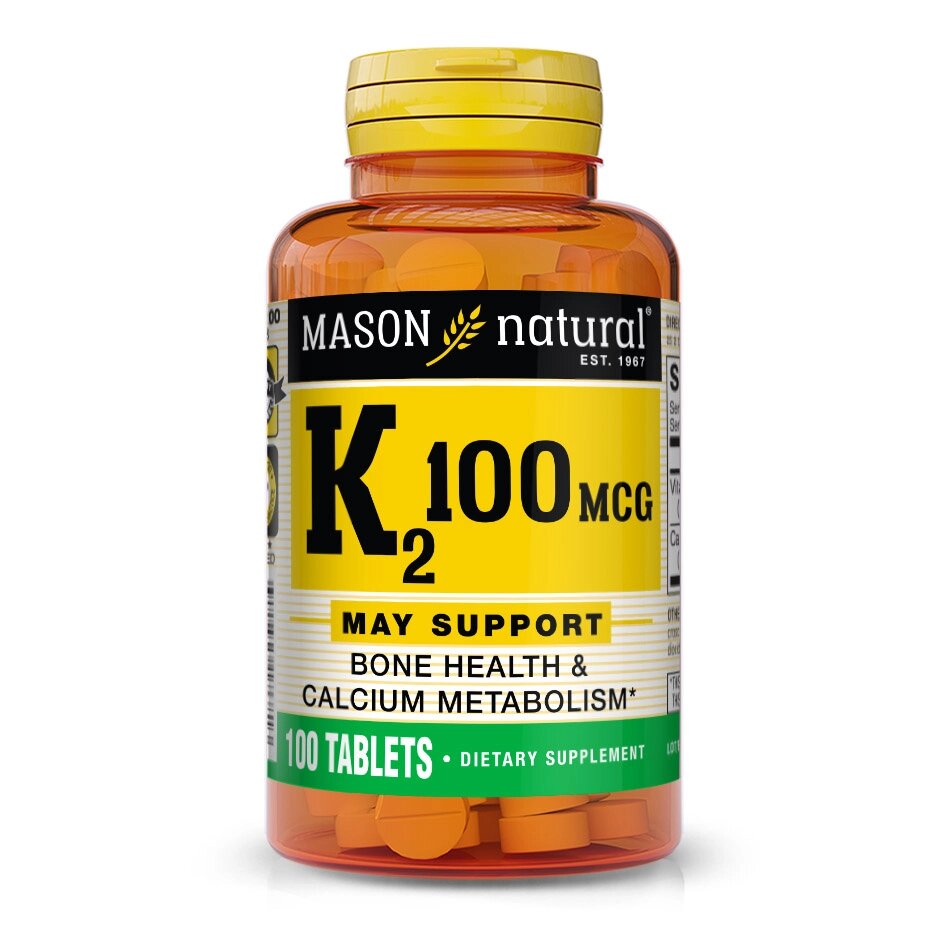 Вітаміни та мінерали Mason Natural Vitamin K2 100 mcg, 100 таблеток від компанії Shock km ua - фото 1