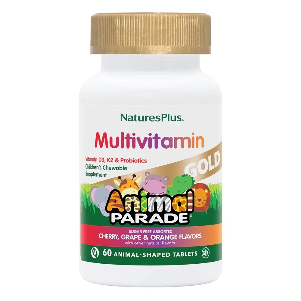 Вітаміни та мінерали Natures Plus Animal Parade Gold, 60 жувальних таблеток Асорти смаків від компанії Shock km ua - фото 1