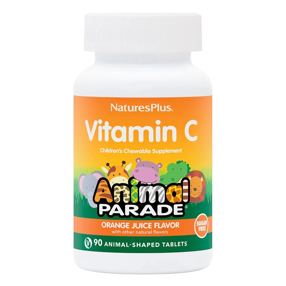 Вітаміни та мінерали Natures Plus Animal Parade Vitamin C Sugar-Free, 90 жувальних таблеток Апельсин від компанії Shock km ua - фото 1