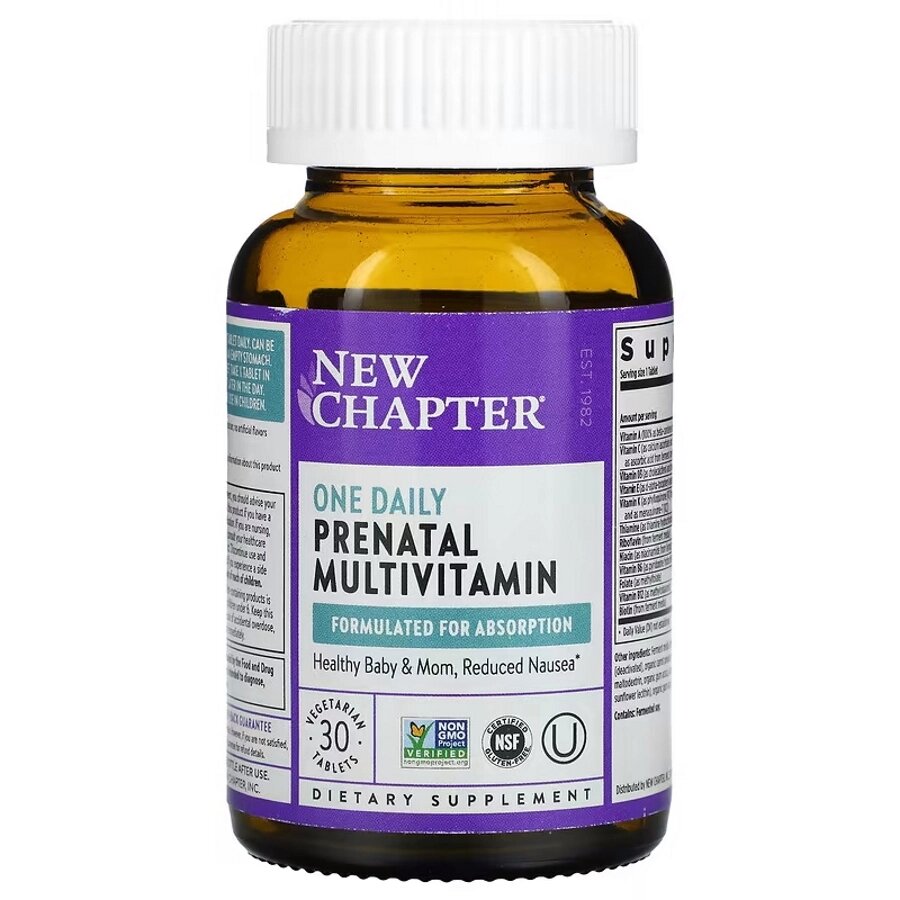 Вітаміни та мінерали New Chapter One Daily Prenatal Multivitamin, 30 таблеток від компанії Shock km ua - фото 1