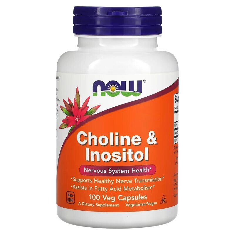 Вітаміни та мінерали NOW Choline  Inositol, 100 вегакапсул від компанії Shock km ua - фото 1