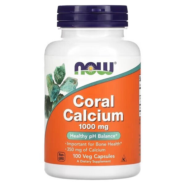 Вітаміни та мінерали NOW Coral Calcium 1000 mg, 100 вегакапсул від компанії Shock km ua - фото 1