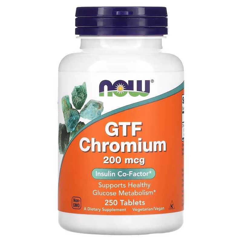 Вітаміни та мінерали NOW GTF Chromium 200 mcg, 250 таблеток від компанії Shock km ua - фото 1