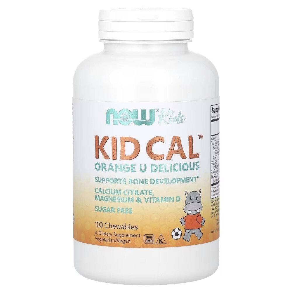 Вітаміни та мінерали NOW KID Cal, 100 жувальних таблеток від компанії Shock km ua - фото 1