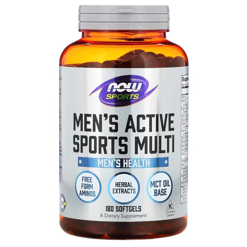 Вітаміни та мінерали NOW Mens Active Sports Multi, 180 капсул від компанії Shock km ua - фото 1