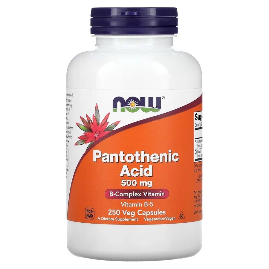 Вітаміни та мінерали NOW Pantothenic Acid 500 mg, 250 вегакапсул від компанії Shock km ua - фото 1