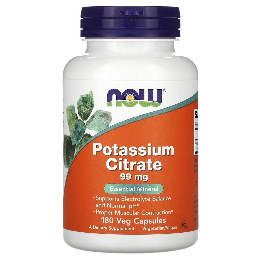 Вітаміни та мінерали NOW Potassium Citrate 99 mg, 180 капсул від компанії Shock km ua - фото 1