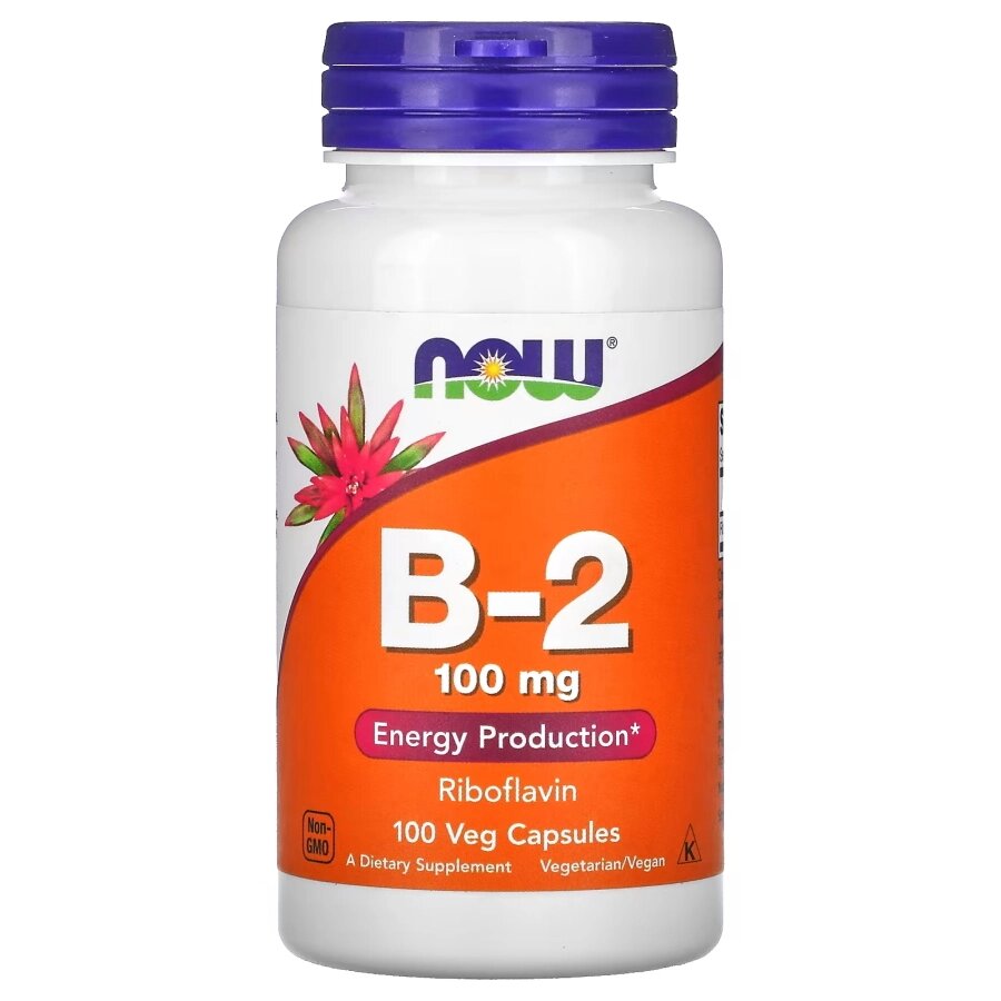 Вітаміни та мінерали NOW Vitamin B2 100 mg, 100 вегакапсул від компанії Shock km ua - фото 1