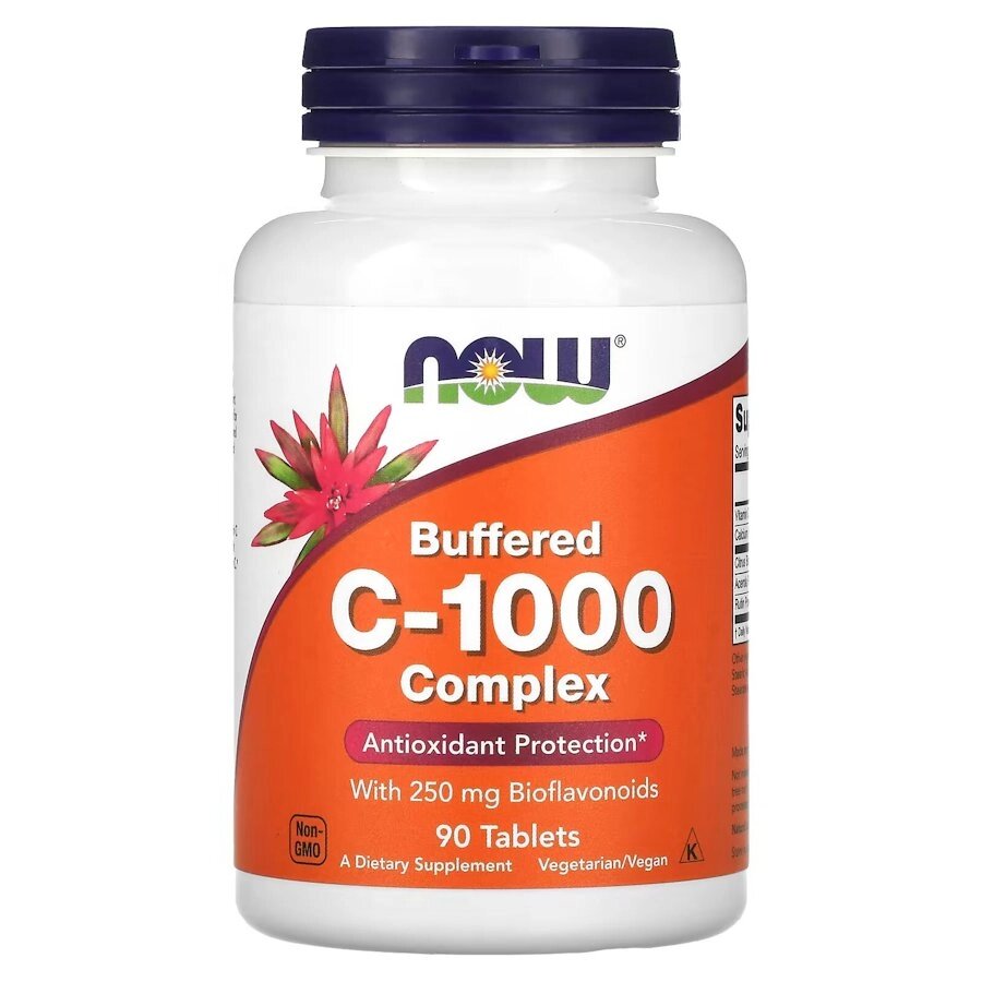 Вітаміни та мінерали NOW Vitamin C-1000 Complex Buffered, 90 таблеток від компанії Shock km ua - фото 1