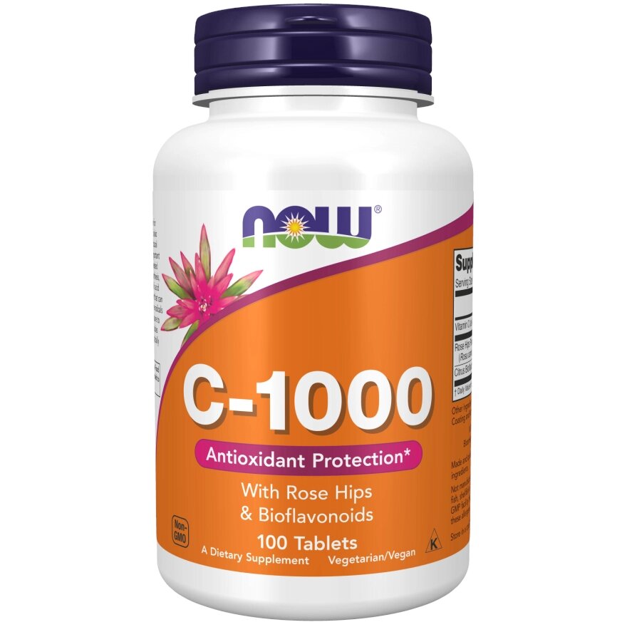 Вітаміни та мінерали NOW Vitamin C-1000 with Rose Hips  Bioflavonoid, 100 таблеток від компанії Shock km ua - фото 1