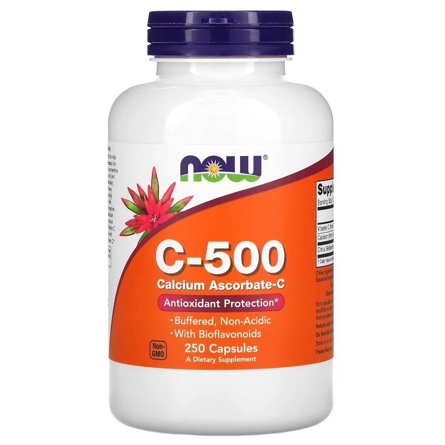 Вітаміни та мінерали NOW Vitamin C-500 Calcium Ascorbate, 250 капсул від компанії Shock km ua - фото 1