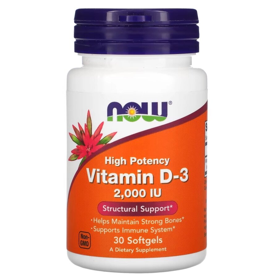 Вітаміни та мінерали NOW Vitamin D3 2000 IU, 30 капсул від компанії Shock km ua - фото 1