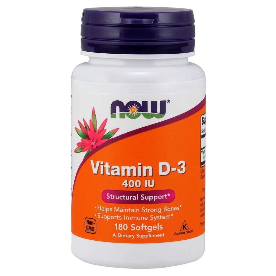 Вітаміни та мінерали NOW Vitamin D3 400 IU, 180 капсул від компанії Shock km ua - фото 1