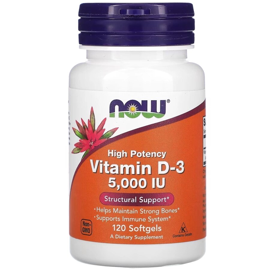 Вітаміни та мінерали NOW Vitamin D3 5000 IU, 120 капсул від компанії Shock km ua - фото 1