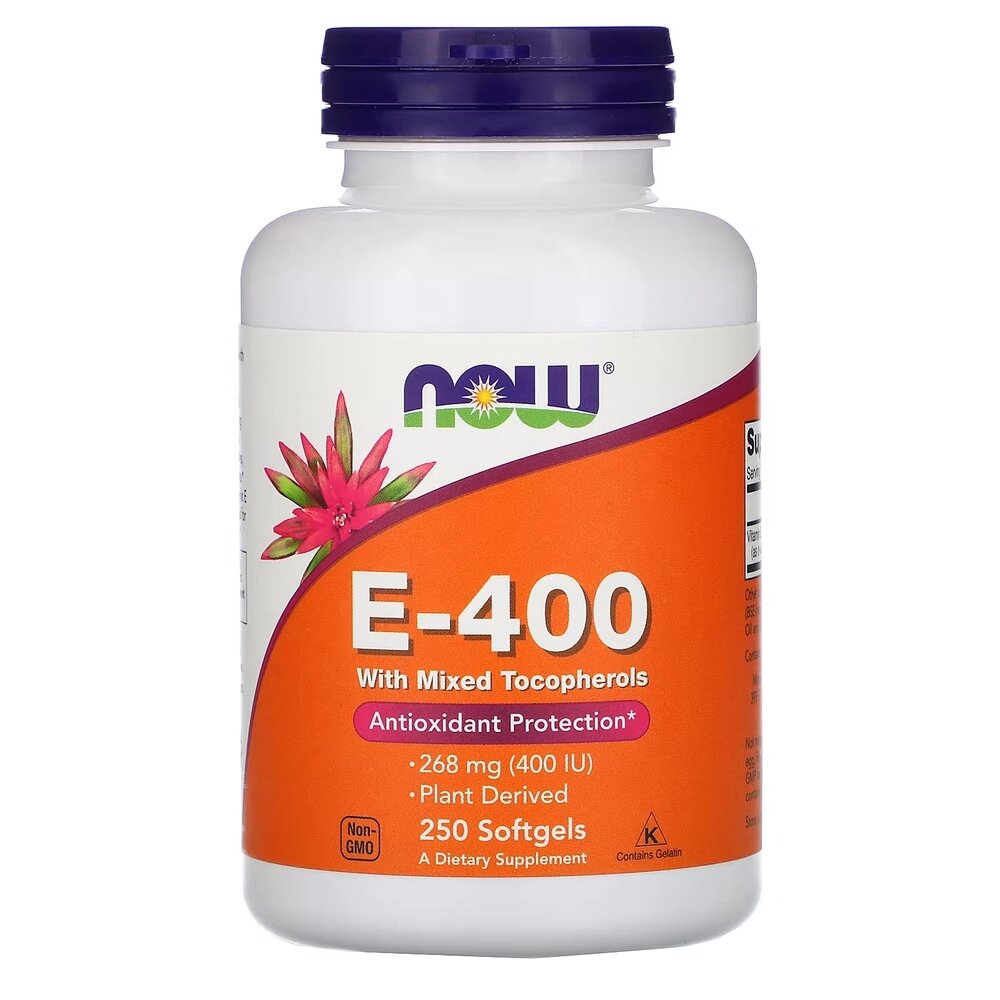 Вітаміни та мінерали NOW Vitamin E-400 D-Alpha Tocopheryl, 250 капсул від компанії Shock km ua - фото 1