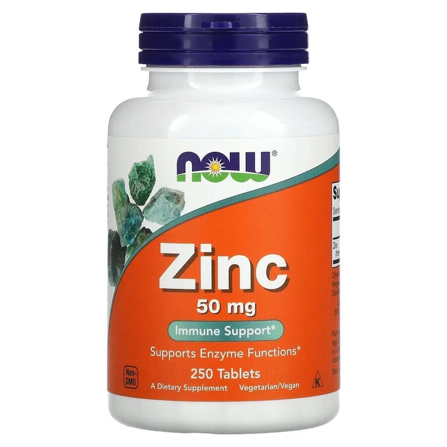 Вітаміни та мінерали NOW Zinc 50 mg, 250 таблеток від компанії Shock km ua - фото 1