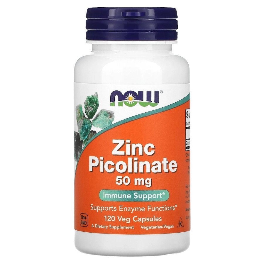 Вітаміни та мінерали NOW Zinc Picolinate 50 mg, 120 вегакапсул від компанії Shock km ua - фото 1