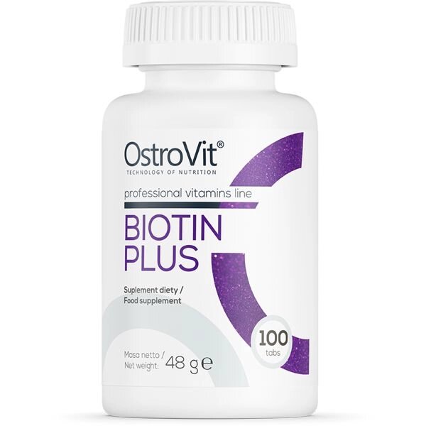 Вітаміни та мінерали OstroVit Biotin Plus, 100 таблеток від компанії Shock km ua - фото 1