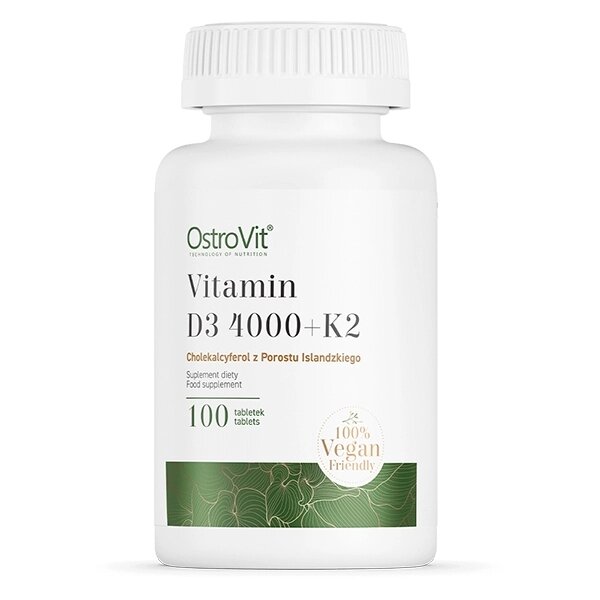 Вітаміни та мінерали OstroVit Vege Vitamin D3 4000 +K2, 100 таблеток від компанії Shock km ua - фото 1