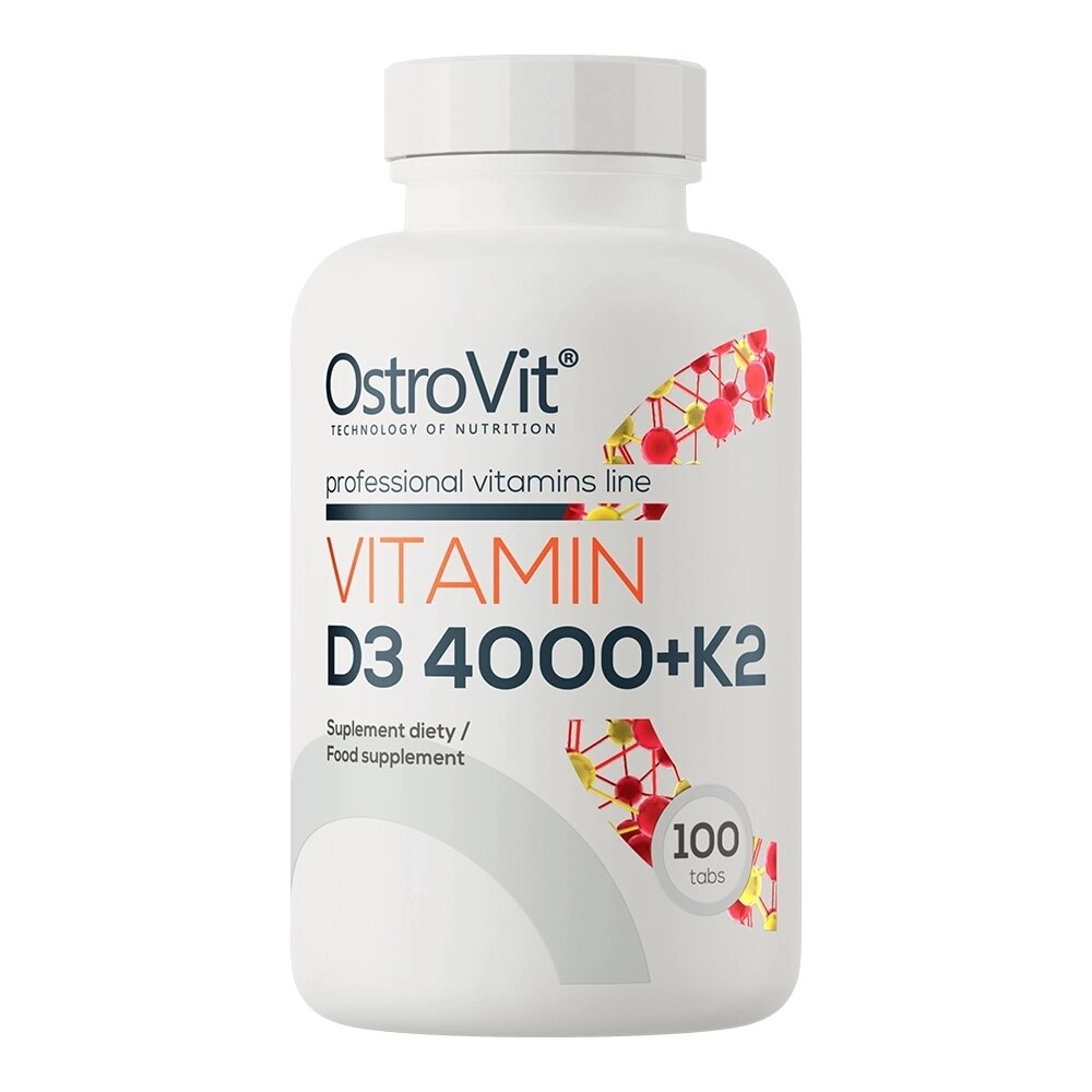 Вітаміни та мінерали OstroVit Vitamin D3 4000 +K2, 100 таблеток від компанії Shock km ua - фото 1