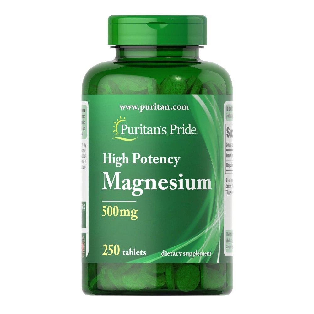 Вітаміни та мінерали Puritan's Pride High Potency Magnesium 500 mg, 250 таблеток від компанії Shock km ua - фото 1
