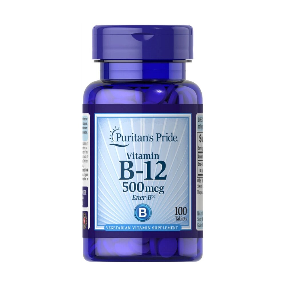 Вітаміни та мінерали Puritan's Pride Vitamin B-12 500 mcg, 100 таблеток від компанії Shock km ua - фото 1
