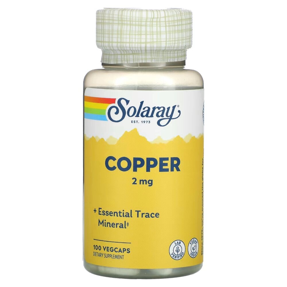 Вітаміни та мінерали Solaray Copper 2 mg, 100 капсул від компанії Shock km ua - фото 1