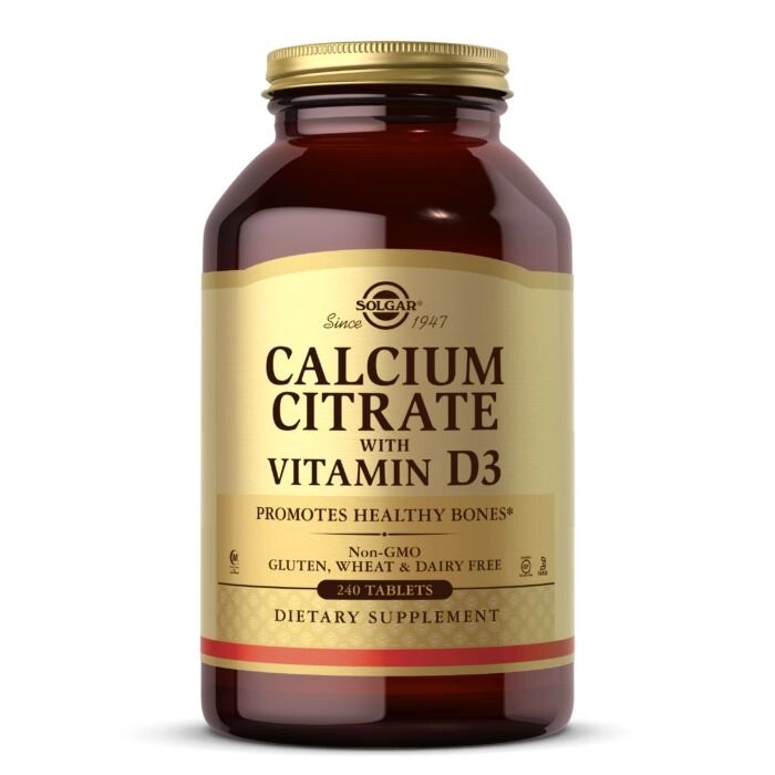 Вітаміни та мінерали Solgar Calcium Citrate with Vitamin D3, 240 таблеток від компанії Shock km ua - фото 1