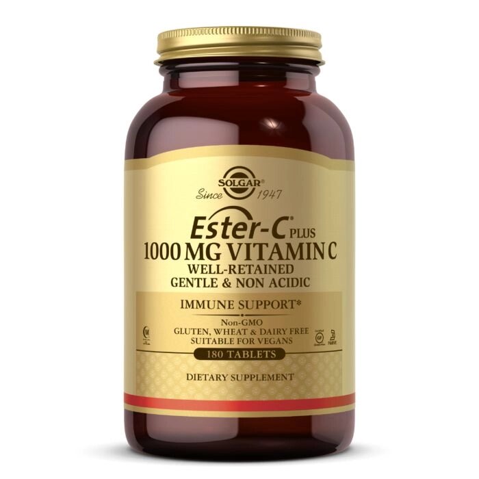 Вітаміни та мінерали Solgar Ester-C Plus Vitamin C 1000 mg, 180 таблеток від компанії Shock km ua - фото 1