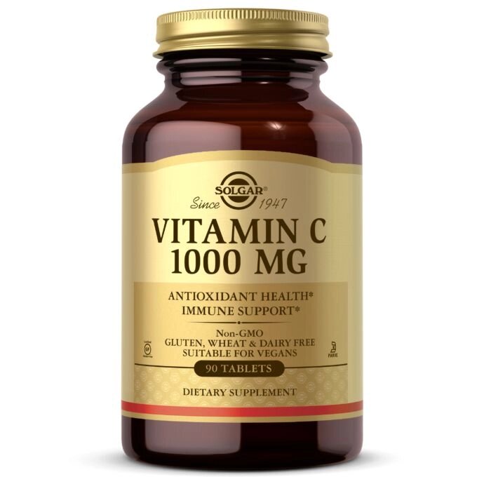 Вітаміни та мінерали Solgar Vitamin C 1000 mg, 90 таблеток від компанії Shock km ua - фото 1
