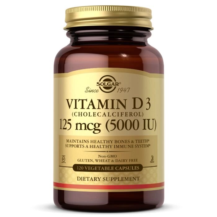 Вітаміни та мінерали Solgar Vitamin D3 125 mcg, 120 вегакапсул від компанії Shock km ua - фото 1
