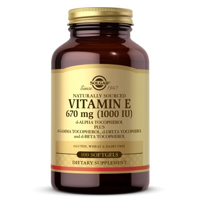 Вітаміни та мінерали Solgar Vitamin E 670 mg (1000 IU) Mixed Tocopherols, 100 капсул від компанії Shock km ua - фото 1
