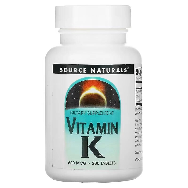 Вітаміни та мінерали Source Naturals Vitamin K 500 mcg, 200 таблеток від компанії Shock km ua - фото 1