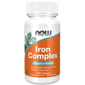 Вітаміни та мінерали NOW Iron Complex 100 таблеток