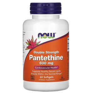 Вітаміни та мінерали NOW Pantethine 600 mg Double Strength, 60 капсул