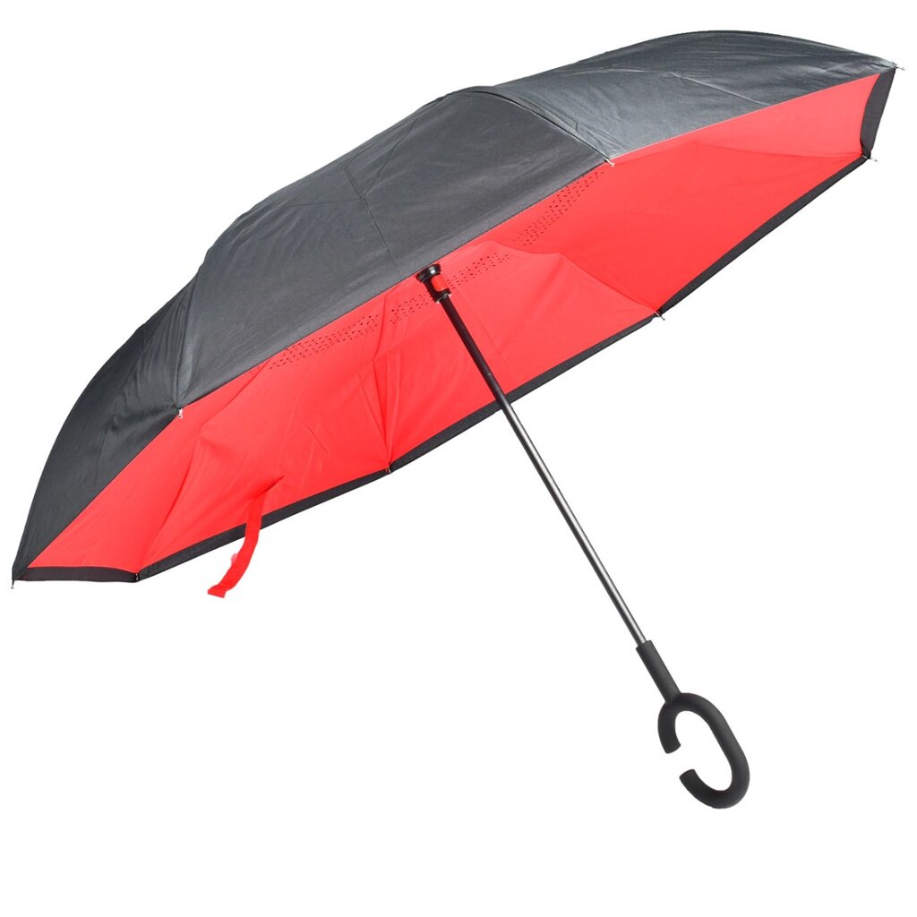 Вітрозахисний подвійний парасольку, червоний від компанії Shock km ua - фото 1