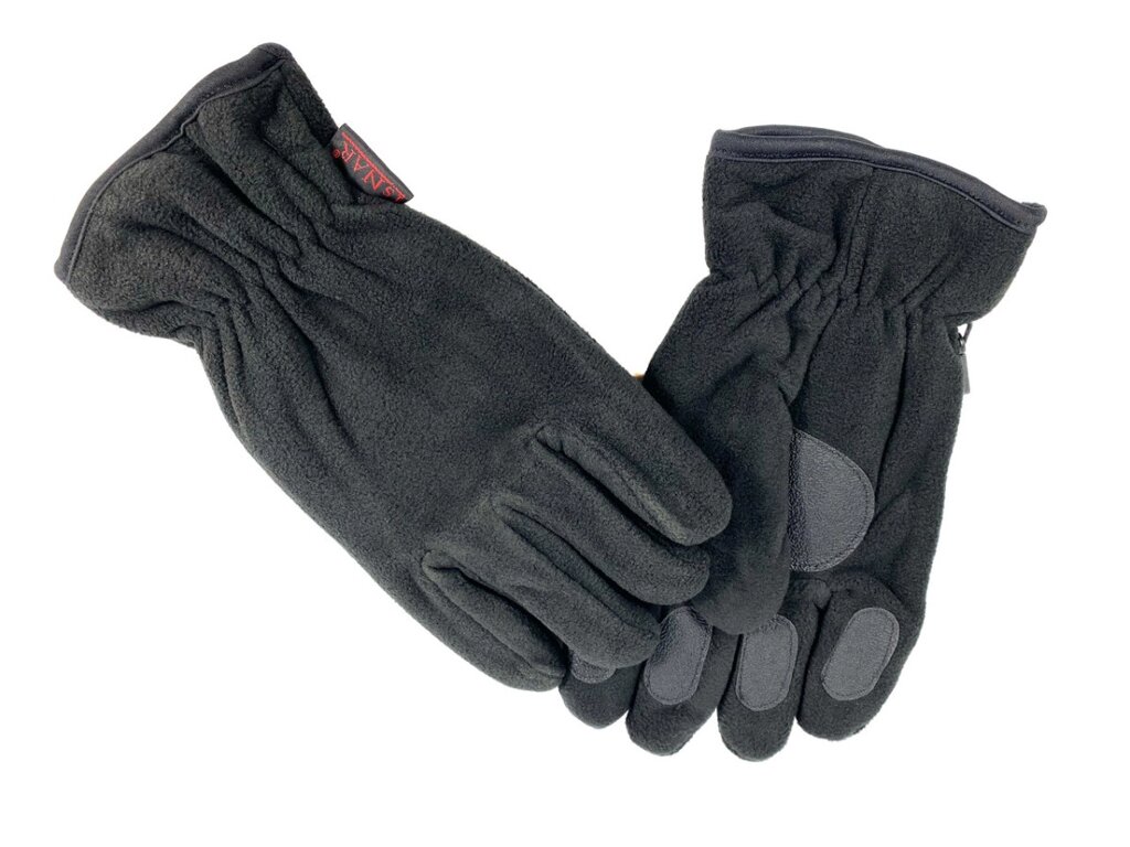 Військові двошарові теплі флісові рукавички для військових, армійські рукавички чорні, військові рукавички від компанії Shock km ua - фото 1