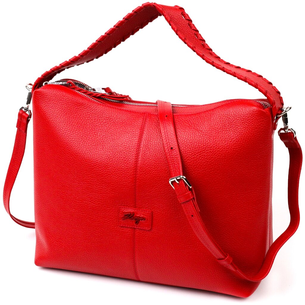 Вмістка жіноча сумка KARYA 20849 шкіряна Червоний від компанії Shock km ua - фото 1