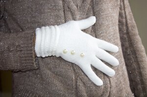 В'язані рукавички Білий