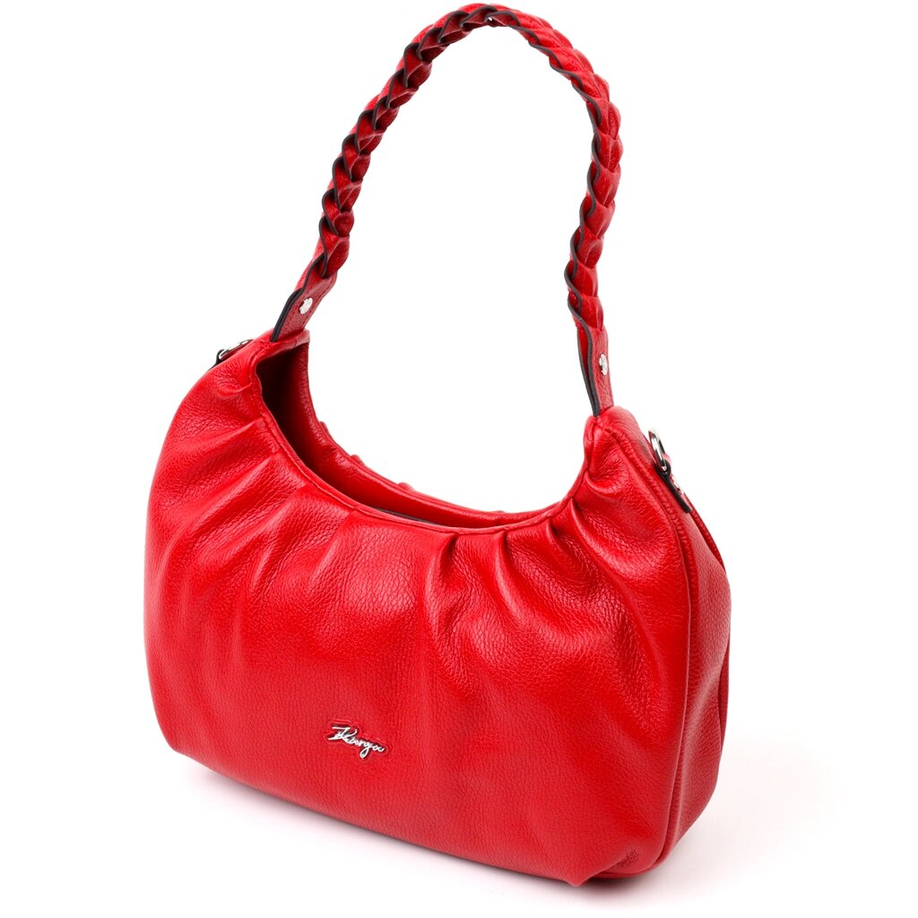 Яскрава жіноча сумка багет KARYA 20837 шкіряна Червоний від компанії Shock km ua - фото 1