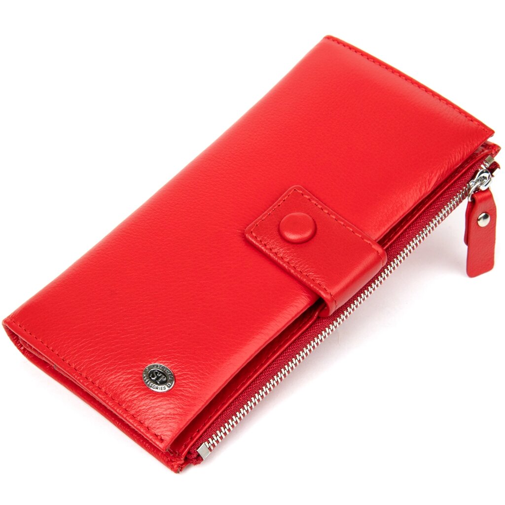 Яскравий жіночий гаманець-клатч ST Leather 19374 Червоний від компанії Shock km ua - фото 1
