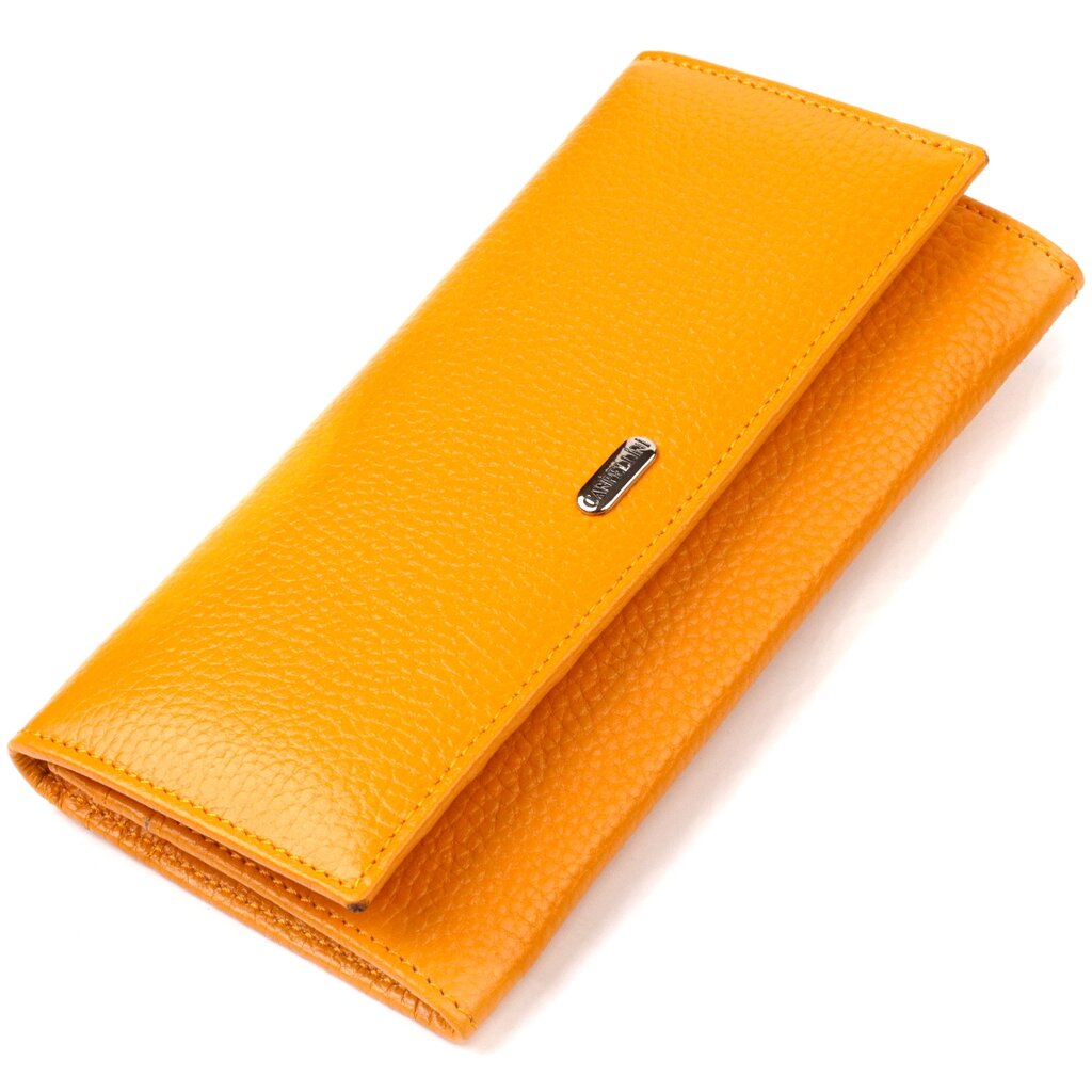 Яскравий жіночий гаманець з натуральної шкіри CANPELLINI 21832 Жовтий від компанії Shock km ua - фото 1