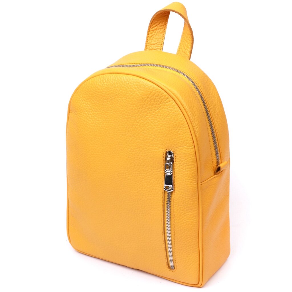 Яскравий жіночий рюкзак з натуральної шкіри Shvigel 16321 Жовтий від компанії Shock km ua - фото 1
