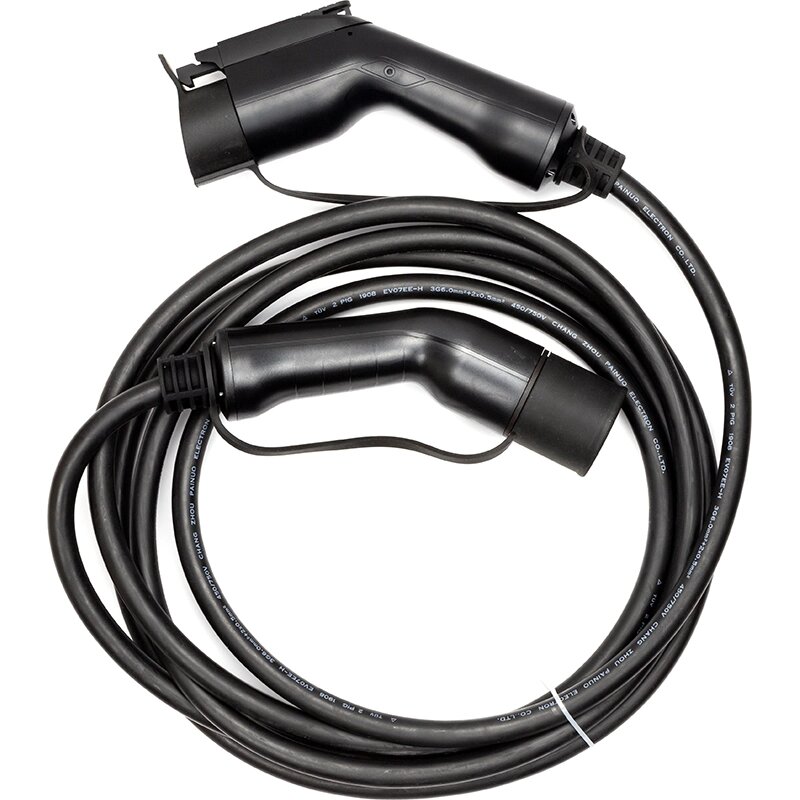 Зарядний кабель HiSmart для електромобілів Type 1 - Type 2, 32A, 7.2кВт, 1 фазний, 5м від компанії Shock km ua - фото 1