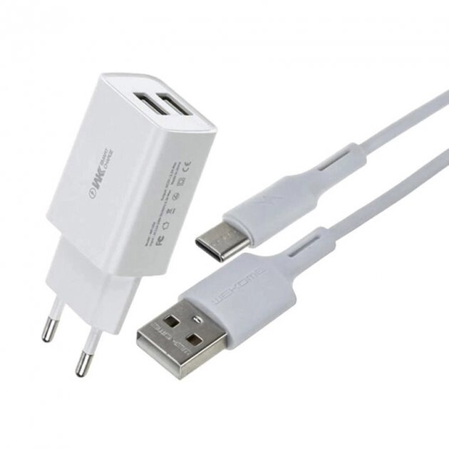 Зарядний пристрій USB WK Type-C WP-U56a-White білий від компанії Shock km ua - фото 1