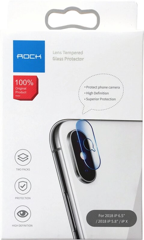 Защитное стекло Rock 0,15mm Lens Glass Protector Apple iPhone X/XS/XS Max від компанії Shock km ua - фото 1