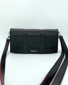 Жіноча сумка «Ірма» чорна з червоним