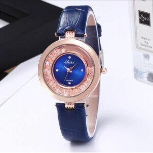 Жіночий наручний годинник із синім ремінцем код 705
