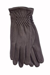 Жіночі стрейчеві рукавички темно-коричневі 123S1